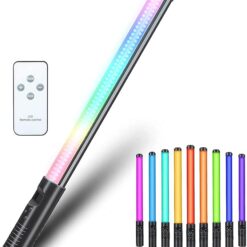 GadgetsWear RGB Lights for Photography, 20W Handheld RGB Color LED Stick Light, Adjustable Color Dimming 3000K to 6500K | Built-in 5200mAh Rechargeable Battery | Photography Light with Remote Control