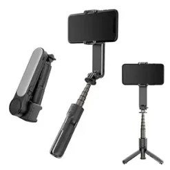 L09 Gimbal Selfie Stick Bluetooth, 1-Axis Gimbal Stabilizer with Multifunction Remote 360°Automatic Rotation for iPhone Android, Gimbal Stabilizer Selfie Stick