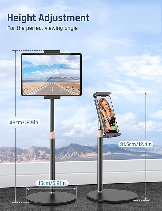 Tablet Stand Holder, Heavy Duty Adjustable Height Tablet & Phone - Image 3