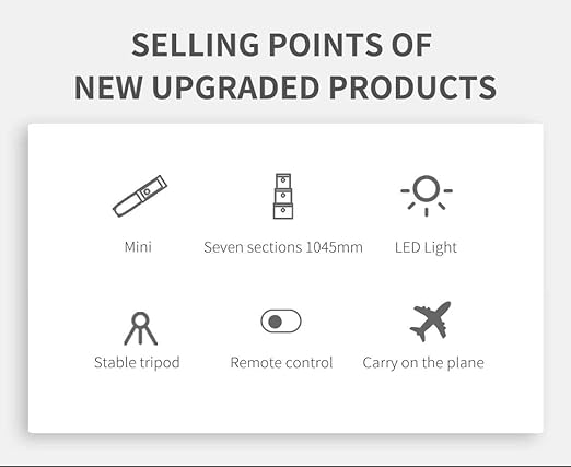 GadgetsWear Bluetooth Extendable Selfie Stick with Led Light, 104cm Selfie Stick for iPhone and Android Smartphone, Q02s Selfie Stick, Selfie Stand - Image 6