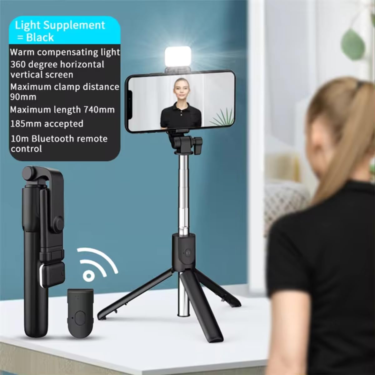 Mobile Stand Selfie Stick Phone with Tripod Holder - Image 3