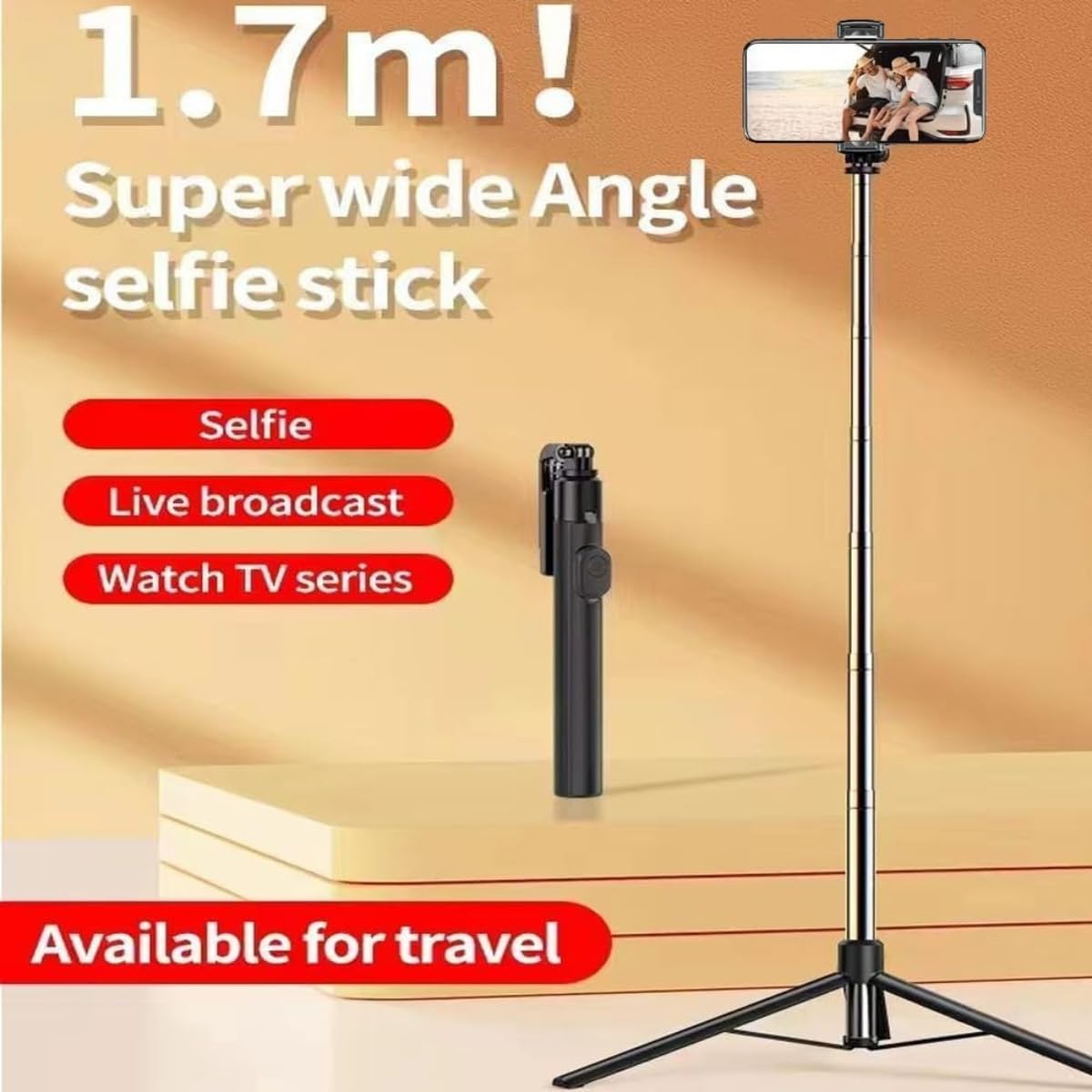Mobile Stand Selfie Stick with Tripod Features - Image 2