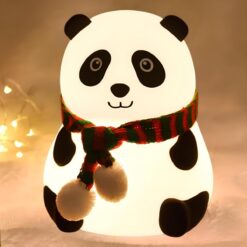 Cute Panda Night Light for Kids - Soft Silicone Rechargeable Lamp