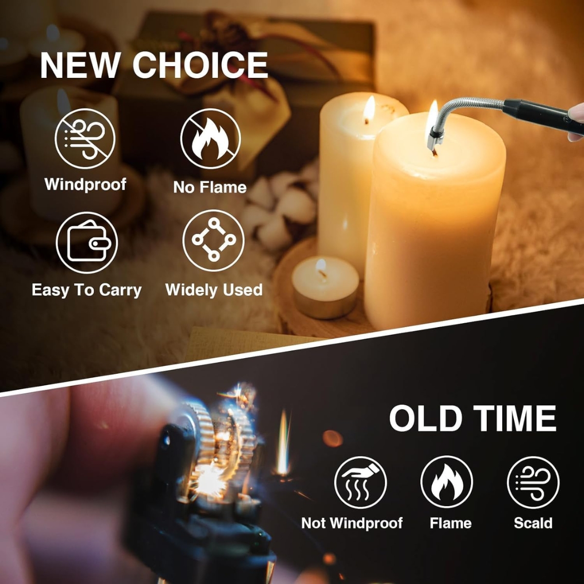 GADGETSWEAR Rechargeable Electric Candle Lighter with Flexible Neck, USB Arc Lighter for Candles, Gas Stoves, and - Windproof, Flameless, Safe, and Durable Available in Black, Red, Blue, and Copper - Image 4