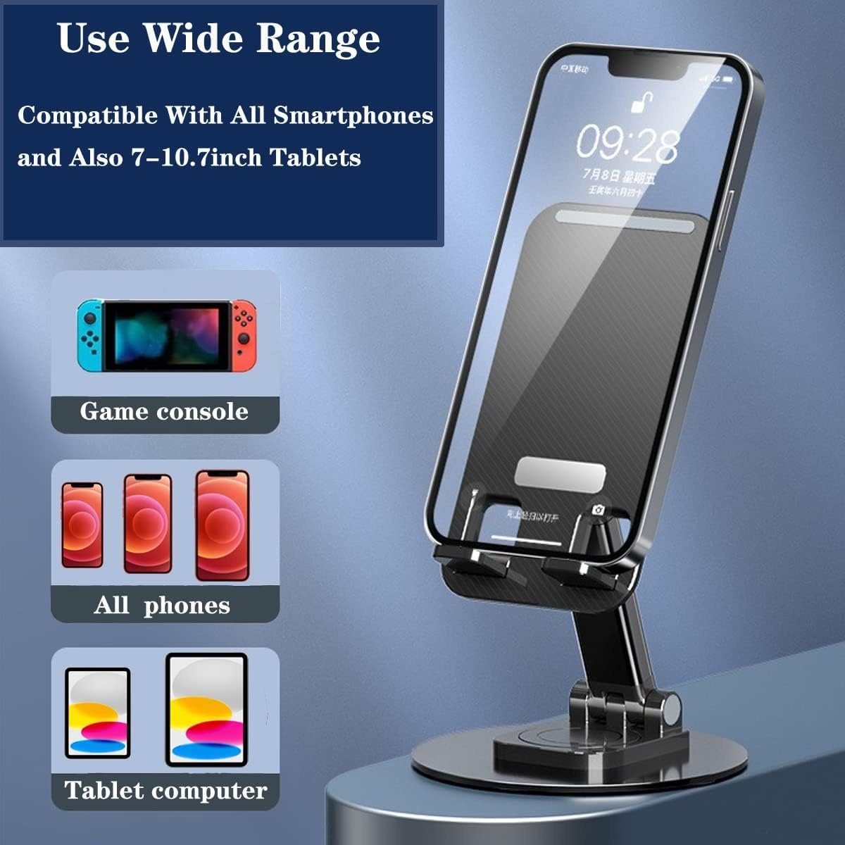 Super Fast Charging Kit with Phone Stand, USB-C Charger, 6ft Cable and Adjustable Desktop Mount, Grey - Image 4