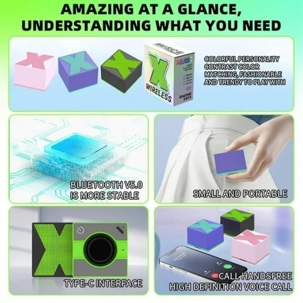 GADGETSWEAR Portable 5W Bluetooth Speaker with Clear Sound, 40mm Driver, Bluetooth V5.1, Compact Design, and Built-in MIC for Calls on Android & iOS - Image 6