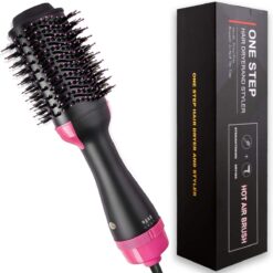 GADGETSWEAR Professional 4-in-1 Hair Dryer Brush for Women & Girls | 1000W One-Step Volumizer, Styler, Straightener & Blow Dryer | Reduces Frizz, Heat Damage & Adds Shine for Salon-Quality Blowouts