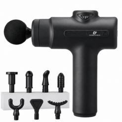 GADGETSWEAR Percussion Massage Gun | Deep Tissue Pain Relief | 6 Speed Levels & 8 Massage Heads | Quiet Cordless Massager for Neck, Back, Shoulders, Arms, Legs & Feet (Black)