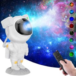 GADGETSWEAR Astronaut Galaxy Projector with Remote Control – 360° Adjustable Starry Night Light with Timer, Nebula Lamp for Kids, Adults, Bedroom, Gaming Room, Home, Party & Gifts (Corded Electric)