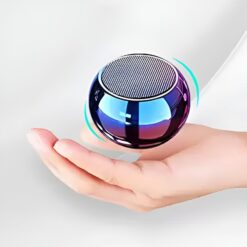 GADGETSWEAR Portable Bluetooth Speaker, Mini Round Steel Design, Party Lights, DJ Sound, Multicolour