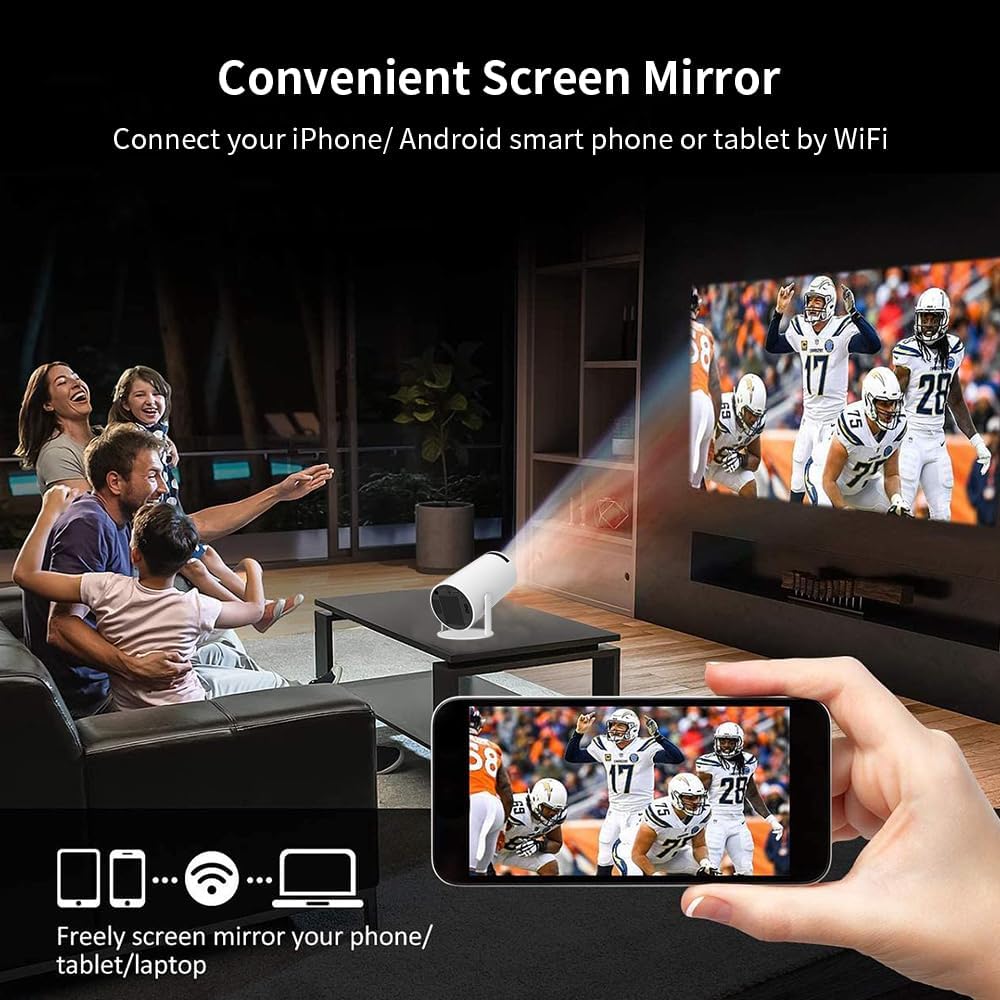 Smart Projector, 4K Ultra HD Support, Home Theatre Cinema, Portable Portronics Holographic Screens Lumen,180° Rotatable Design, Auto 4D Keystone, Netflix, Prime, YouTube Compatible - Image 2