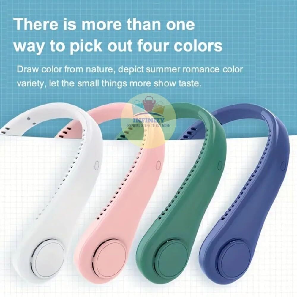 GADGETSWEAR Portable Neck Band Fan, Hands Free Bladeless Rechargeable Air Cooling Fans, High Speed, Adjustable Wearable Portable Design for Home, Office, Travel, Indoor & Outdoor, No Hair Twisting - Image 4