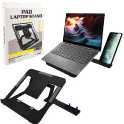 GADGETSWEAR Portable Foldable Adjustable Laptop Tabletop Stand, 2-in-1 Laptops and Mobile Stands, Ergonomic Elevation, Anti-Slip Base Pad, Heat Dissipation, Light Weight, Compatible to All
