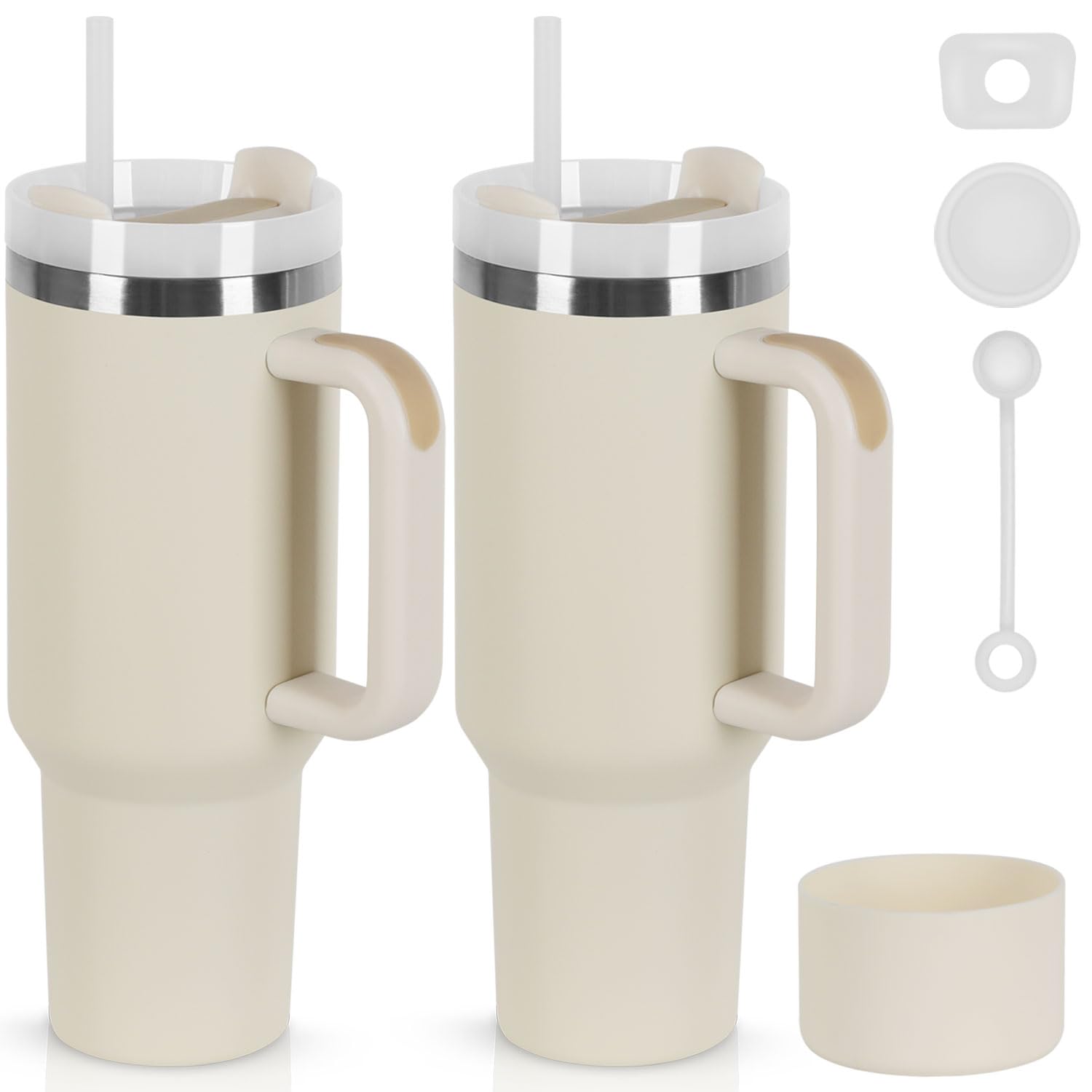 Sipper Water Bottle for Kids, Adults Stanley Tumbler with Straw, Coffe Mug, Gym Steel Hot & Cold Flask,One LTR Glass Lid Leakproof Cute Mug,Stainless Cup Juice for Office with Handle - Image 9