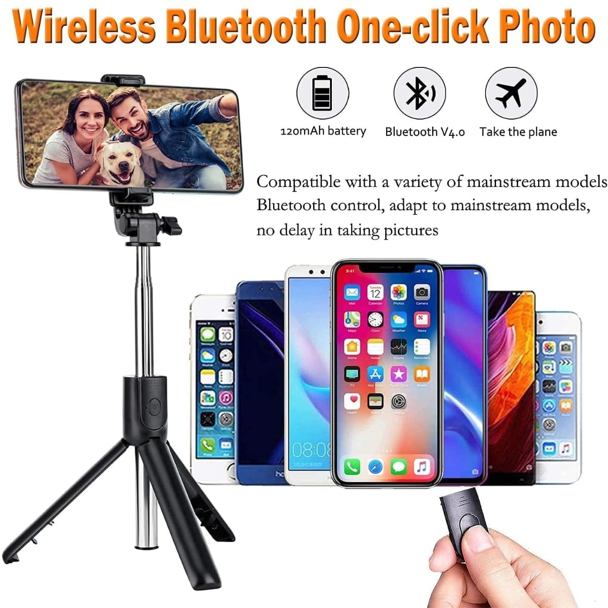 Mobile Stand Selfie Stick Phone with Tripod Holder for Video Recording (Combo with Mobile Stand Holder),Vlogging Accessories Kit, YouTube Making Gadgets Photo/Videos Remote, 360 Rotation - Image 4