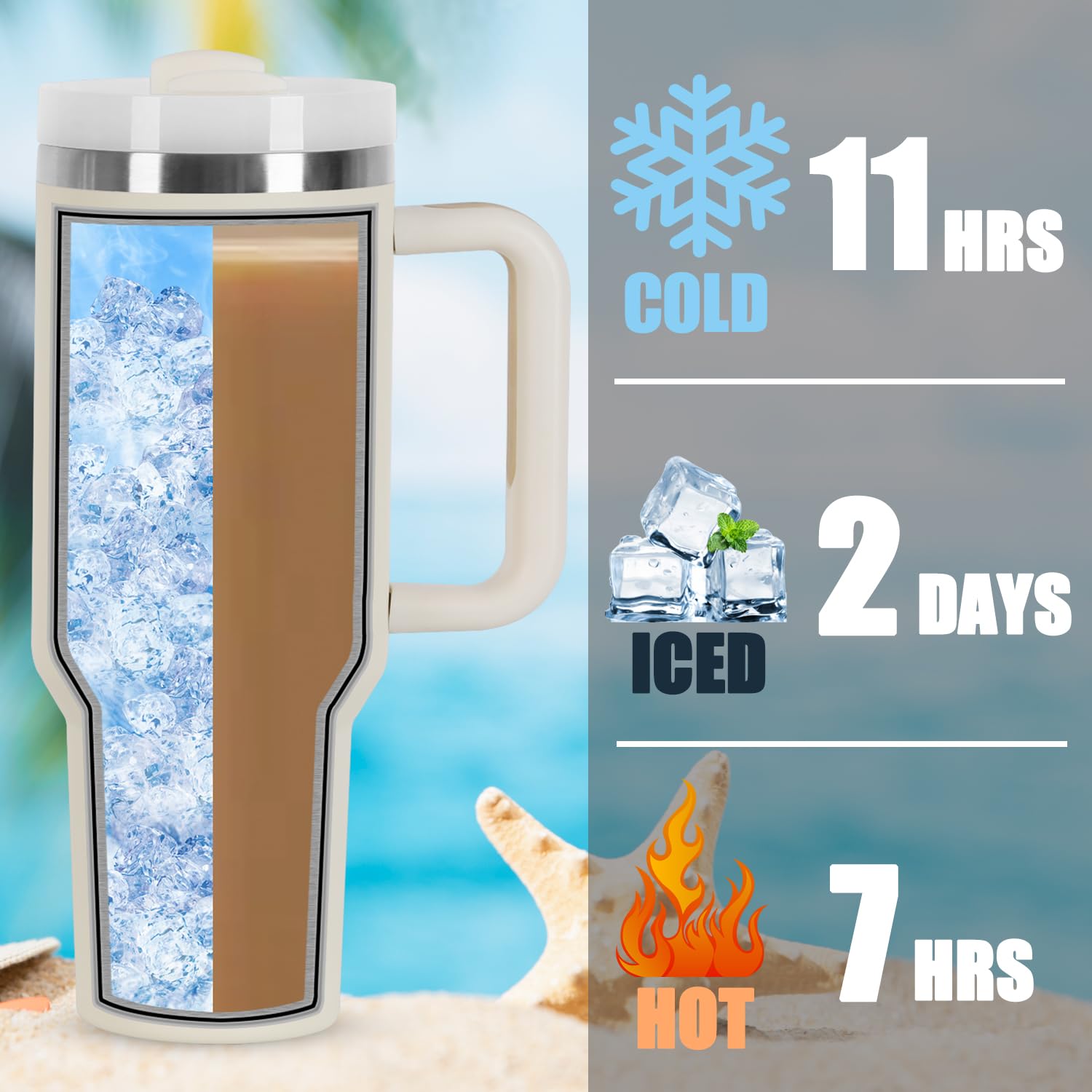 Sipper Water Bottle for Kids, Adults Stanley Tumbler with Straw, Coffe Mug, Gym Steel Hot & Cold Flask,One LTR Glass Lid Leakproof Cute Mug,Stainless Cup Juice for Office with Handle - Image 4