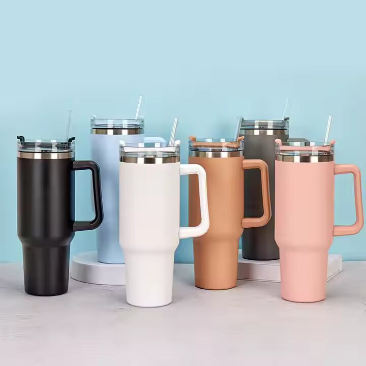 Sipper Water Bottle for Kids, Adults Stanley Tumbler with Straw, Coffe Mug, Gym Steel Hot & Cold Flask,One LTR Glass Lid Leakproof Cute Mug,Stainless Cup Juice for Office with Handle - Image 13
