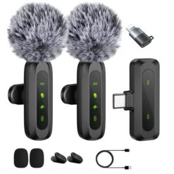 Dual Wireless Lavalier Microphone, Noise Cancelling
