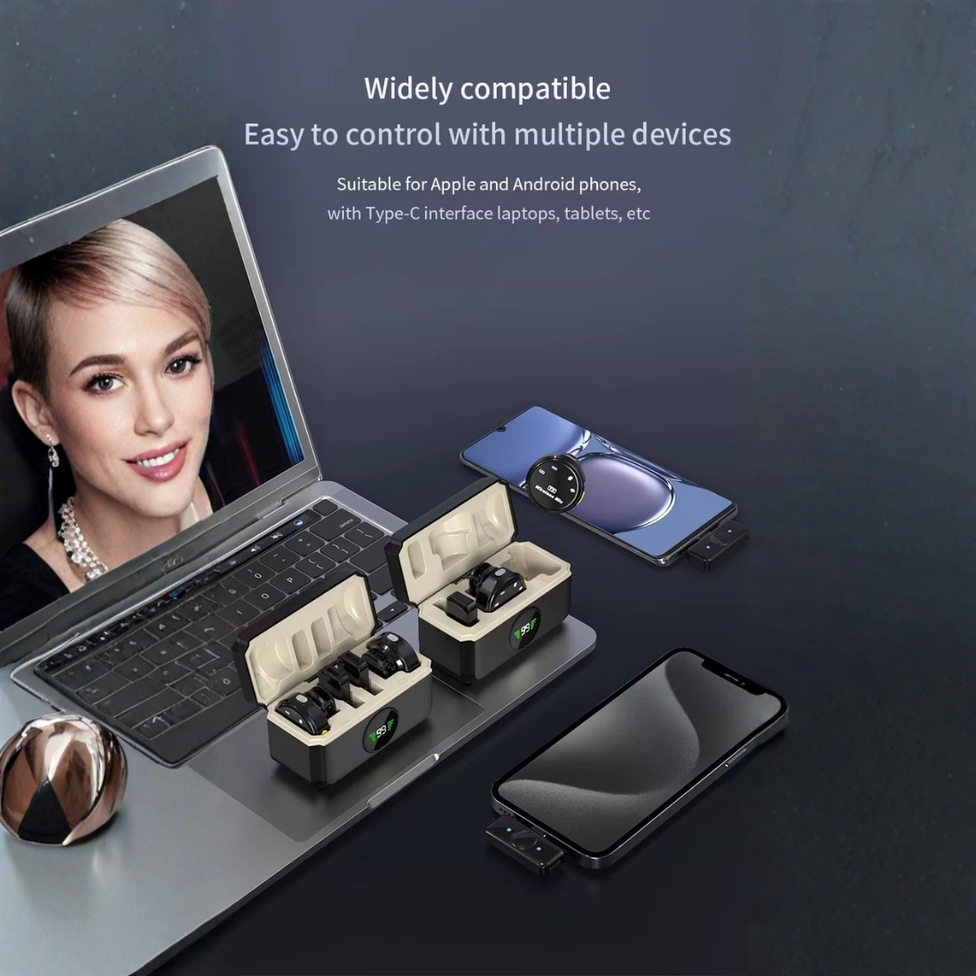 Q8 Wireless Lavalier Microphone with LED Display - Image 4