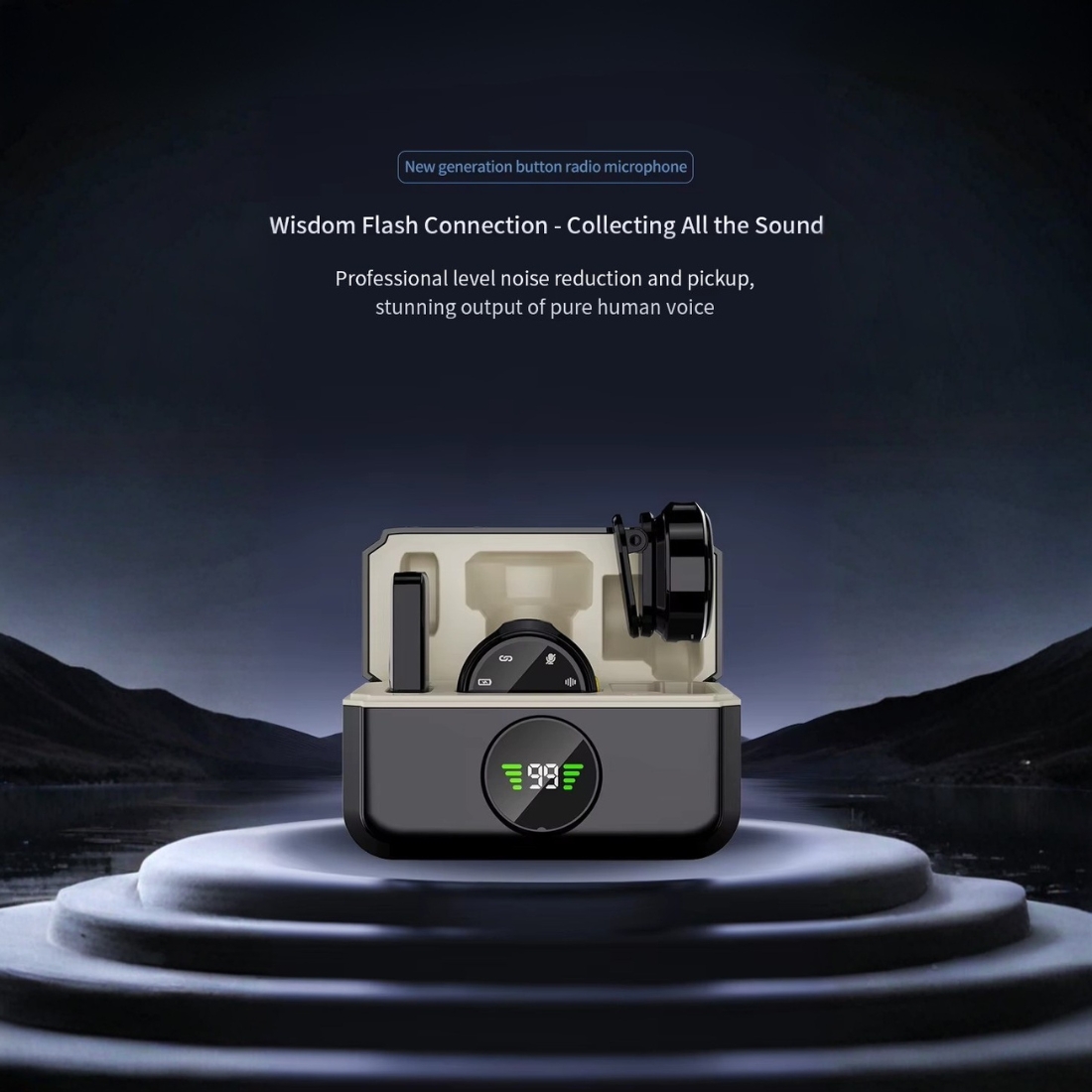Q8 Wireless Lavalier Microphone with LED Display - Image 3