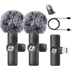 Double Wireless K2 Lavalier Microphone, Noise Cancellation